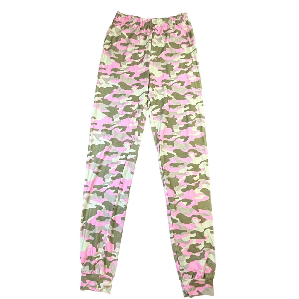 Jellyfish Kids Pink Green Camo Pajama Pants Joggers XL 14/16 Snug Fit 605109 J9